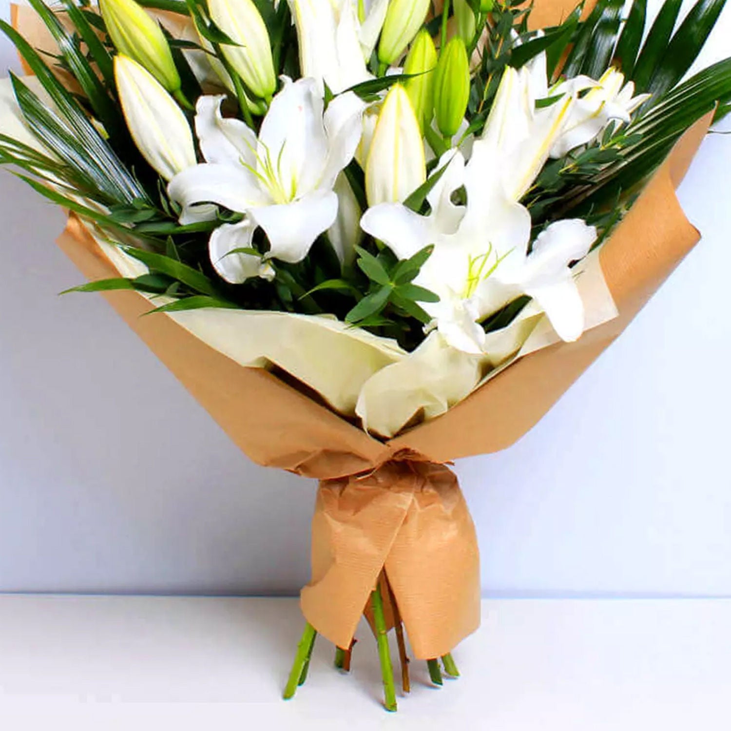 White Beauty Lilies Bouquet Standard