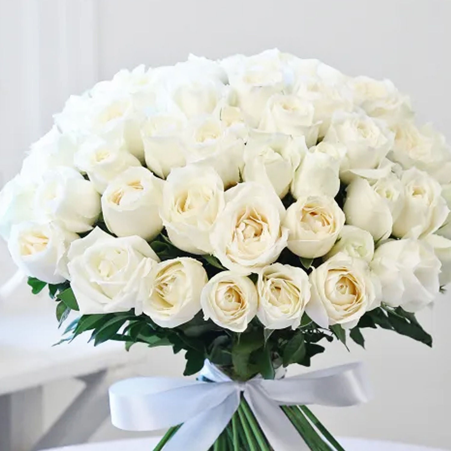 White Roses Bunch And Ferrero Rocher