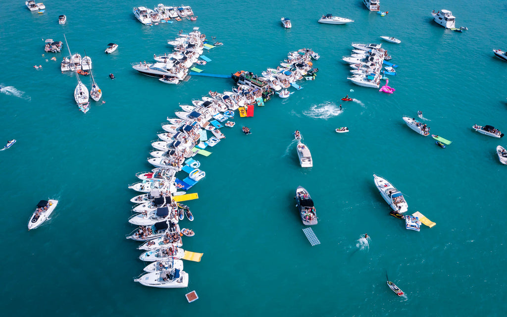 A line of boats in the Playpen in Chicago