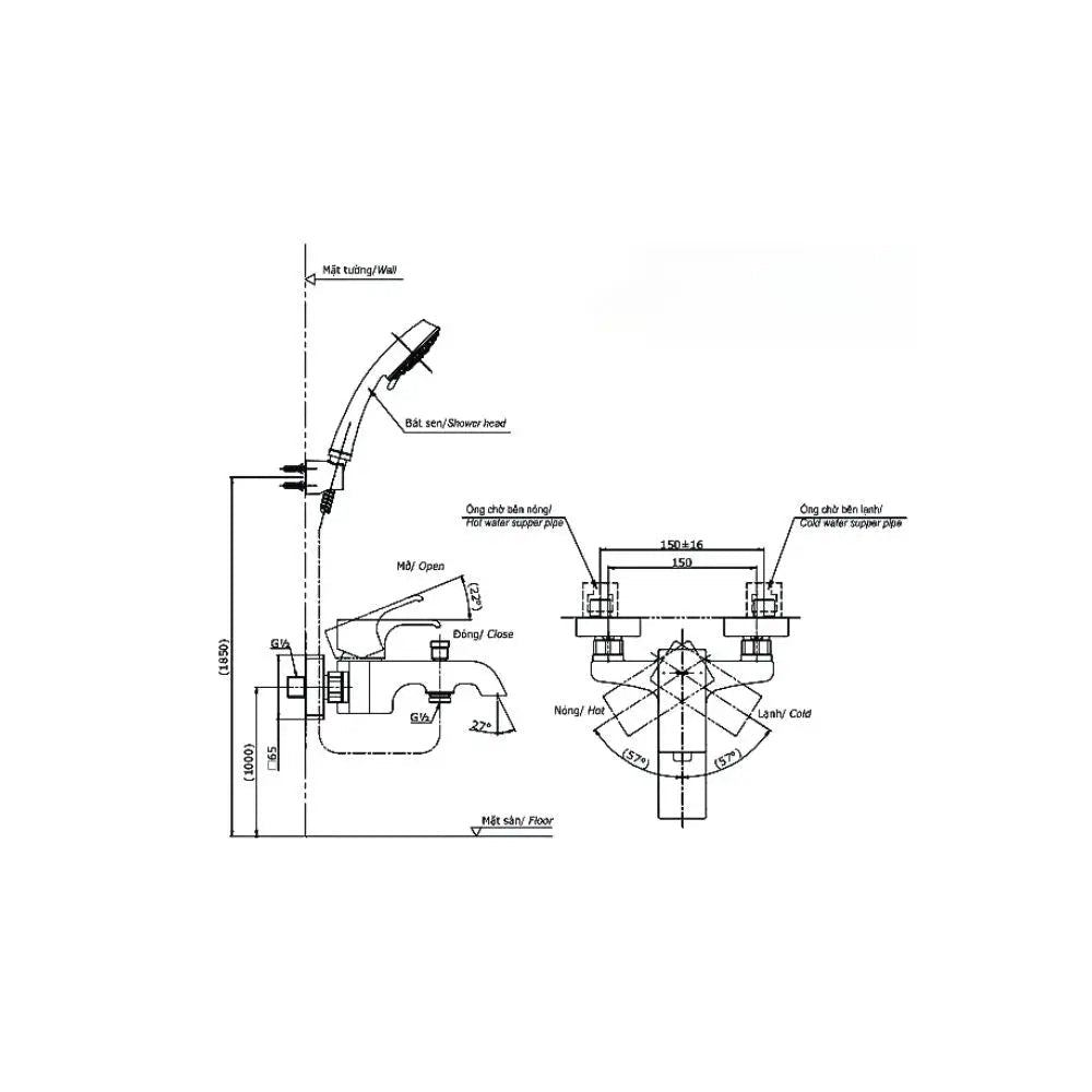 Tbg08302Va Dgh108Zr Wall Mounted Shower