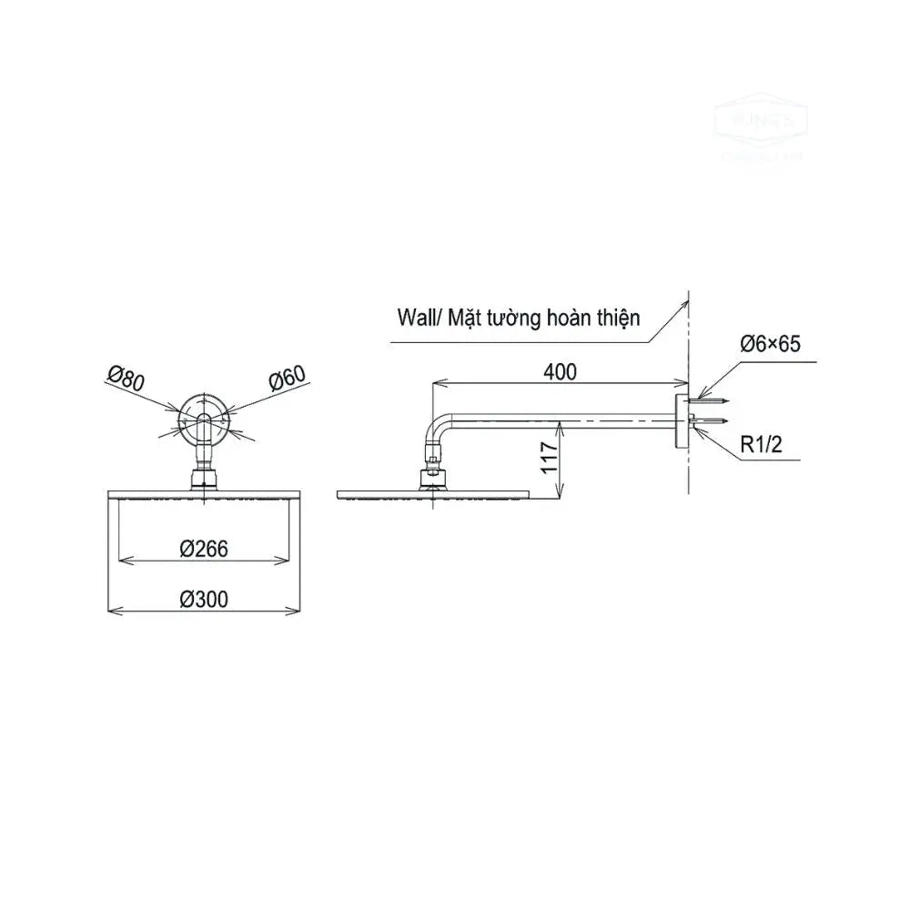 Bát sen gắn trần TBW07003A | Thiết Bị Vệ Sinh TOTO