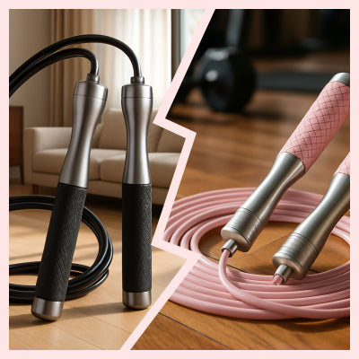 Corde a sauter facile, modèle de couleur rose et noire.