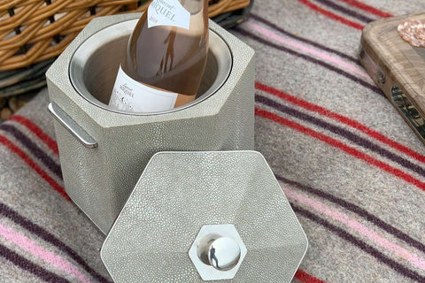 faux shagreen ice bucket