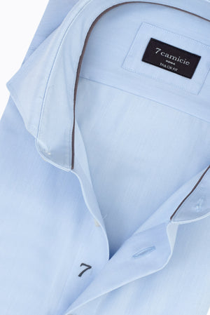 Camisa Hombre Firenze Essential Popelin Azul Blanco Sin plancha – 7 Camicie