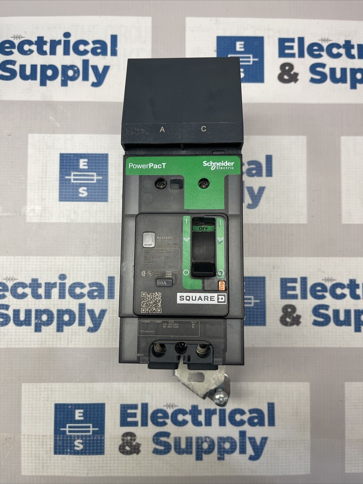 BGA24060Y2 | Square D, Schneider Electric | 60 Amp | 480Y/277 VAC | 2 Pole | I-Line PowerPact BG20 Circuit Breaker | New Surplus