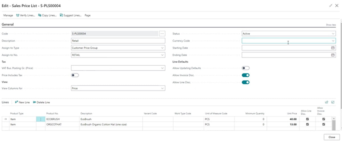 Pricing and Discount Management