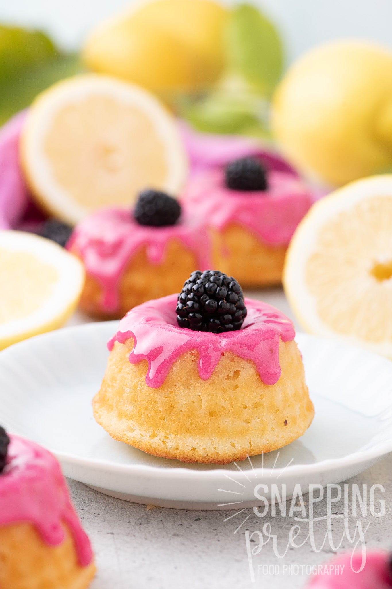 ㊀ SOLD - Mini Lemon Blackberry Bundt Cakes Set No.1