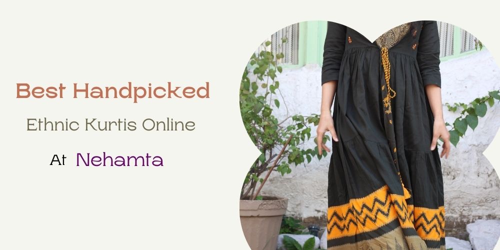 Buy Orange Cotton Printed Designer Kurti Online : India - Kurtis & Tunics