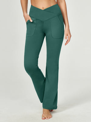 IUGA High Waisted Crossover Bootcut Yoga Pants With Pockets