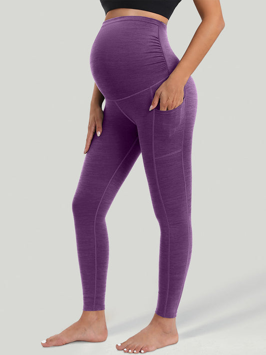 IUGA Supcream Buttery-soft Maternity Legging With Pockets-Purple