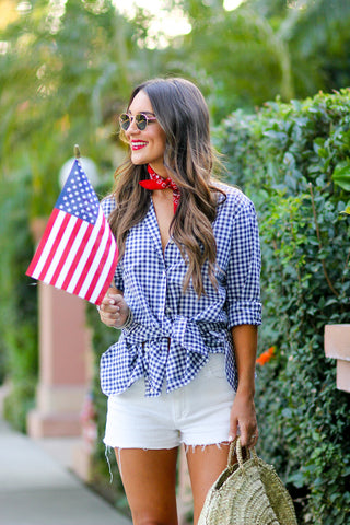 Fourth of July fashion trend checkered print 