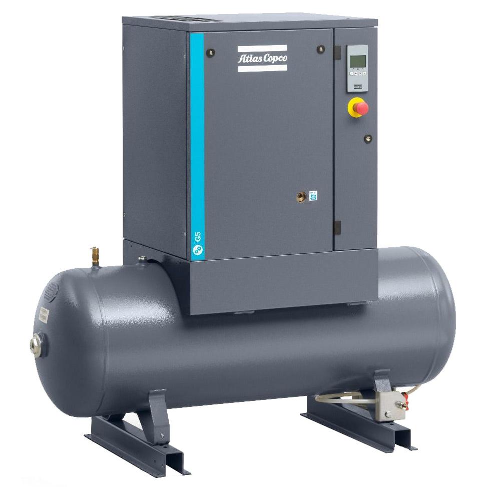 Atlas Copco 10HP, 34.1 CFM, 53 Gallon G7 Rotary Screw Air Compressor 208-230/460V