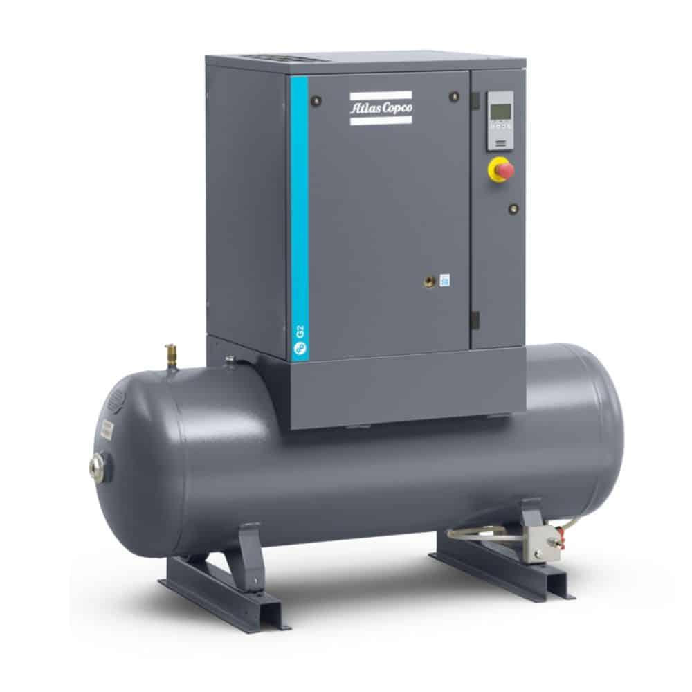 Atlas Copco 3HP, 8.5 CFM, 53 Gallon G2 Rotary Screw Air Compressor 208-230/460V
