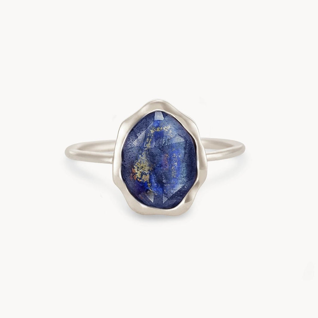 lapis lazuli blue gemstone mood ring sterling silver bluboho fine jewelry