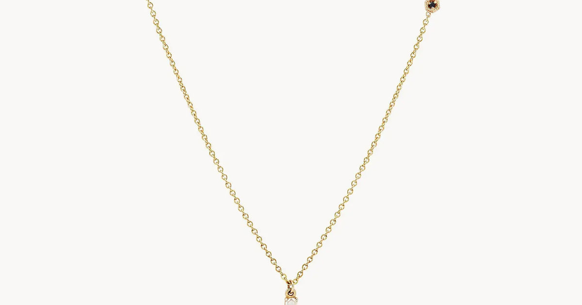 honey bee necklace - 14k yellow gold, white diamond | bluboho fine jewelry