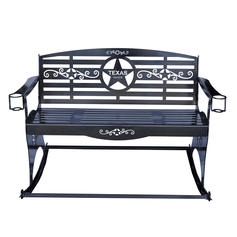 outdoor metal rocking benches