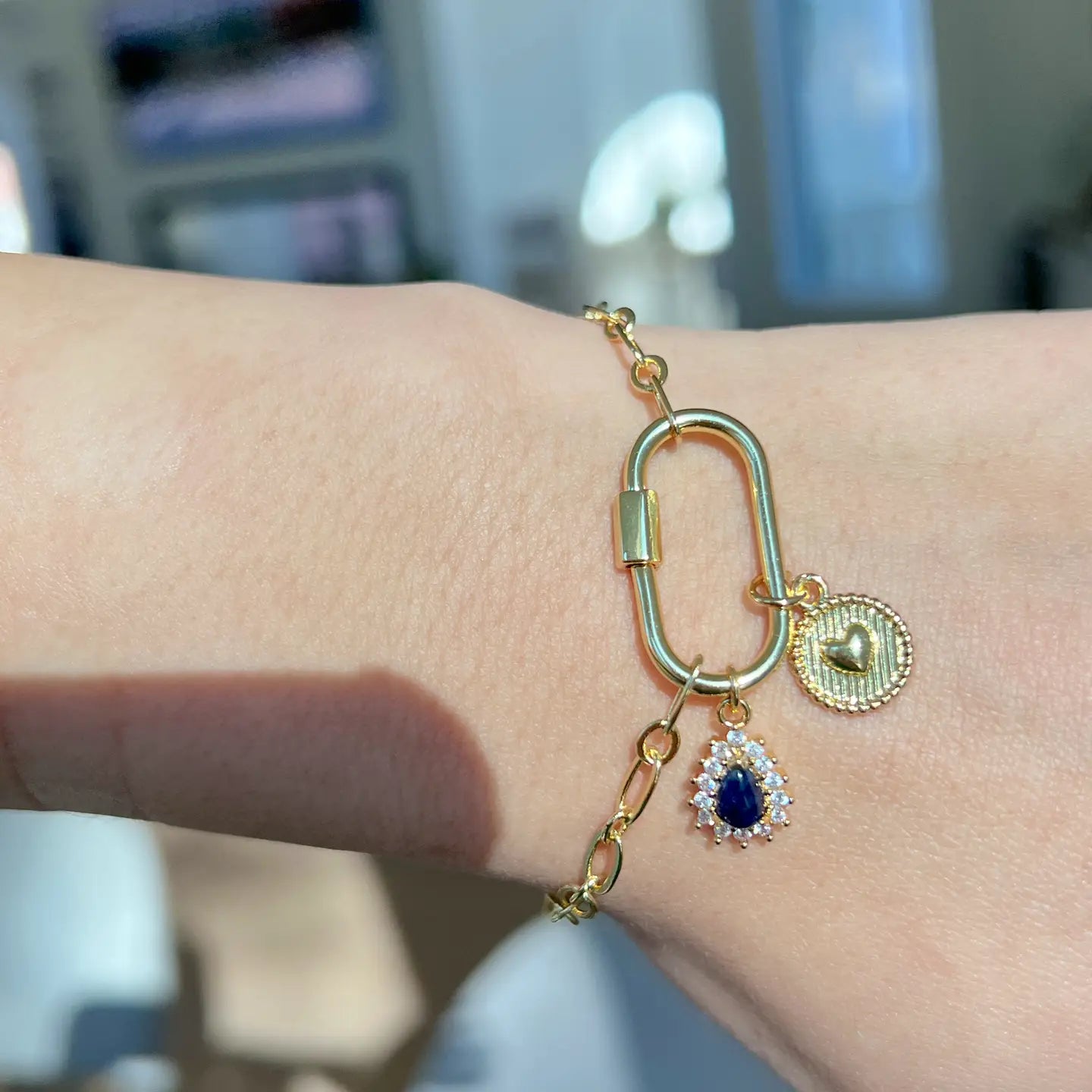 Charm Bar Bracelet Chains Gold - click to see options