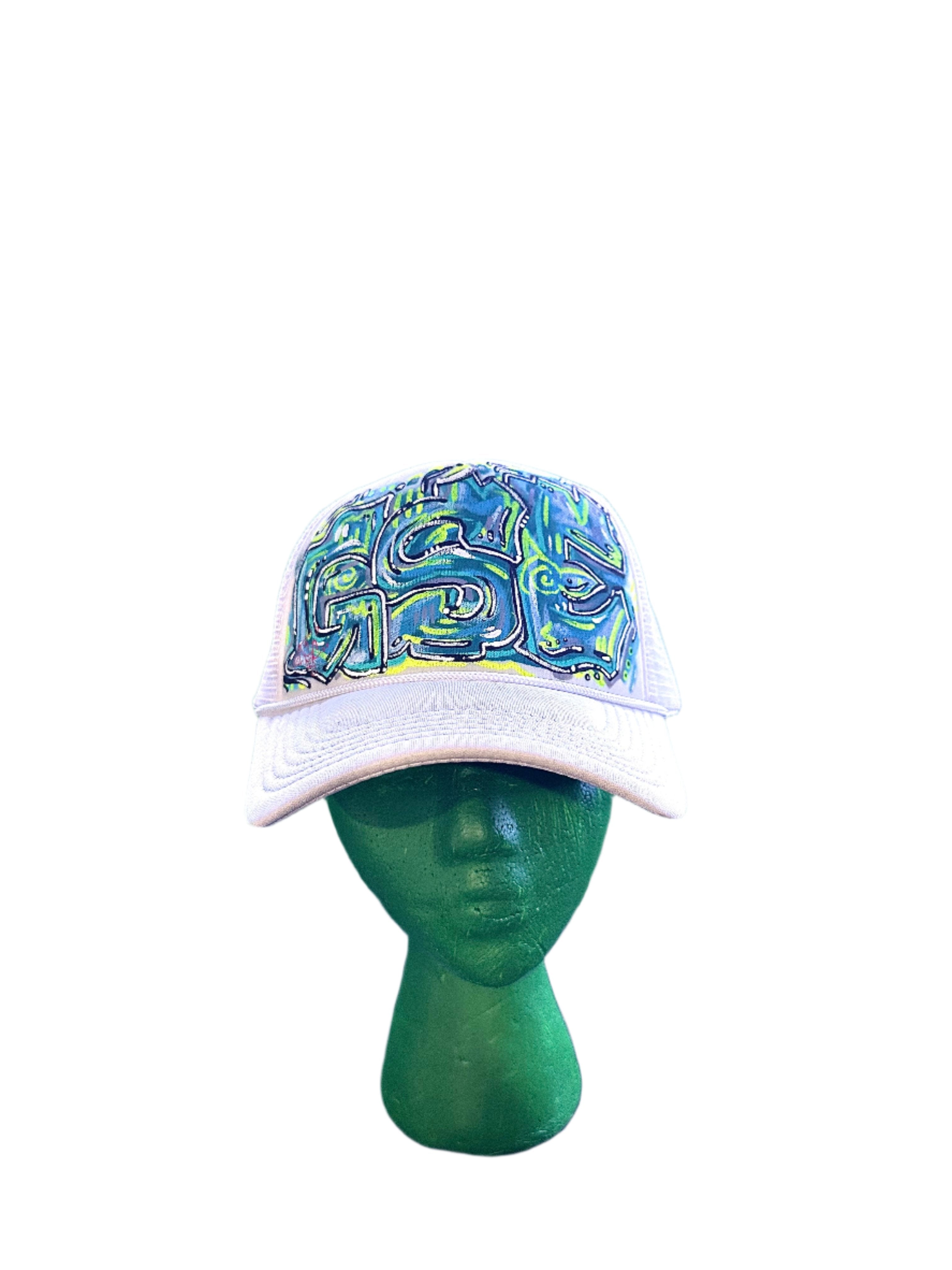 GSE White and Green Snapback Hat