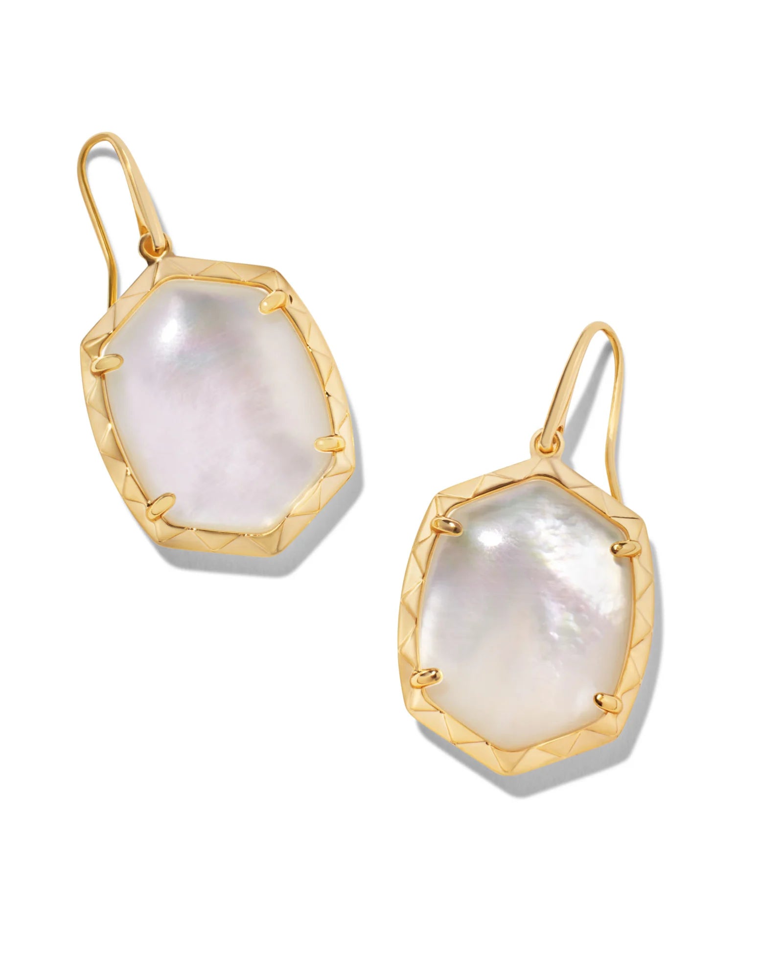 KENDRA SCOTT DAPHNE DROP GLD 217 Daphne Gold Drop Earrings in Ivory Mother-of-Pearl