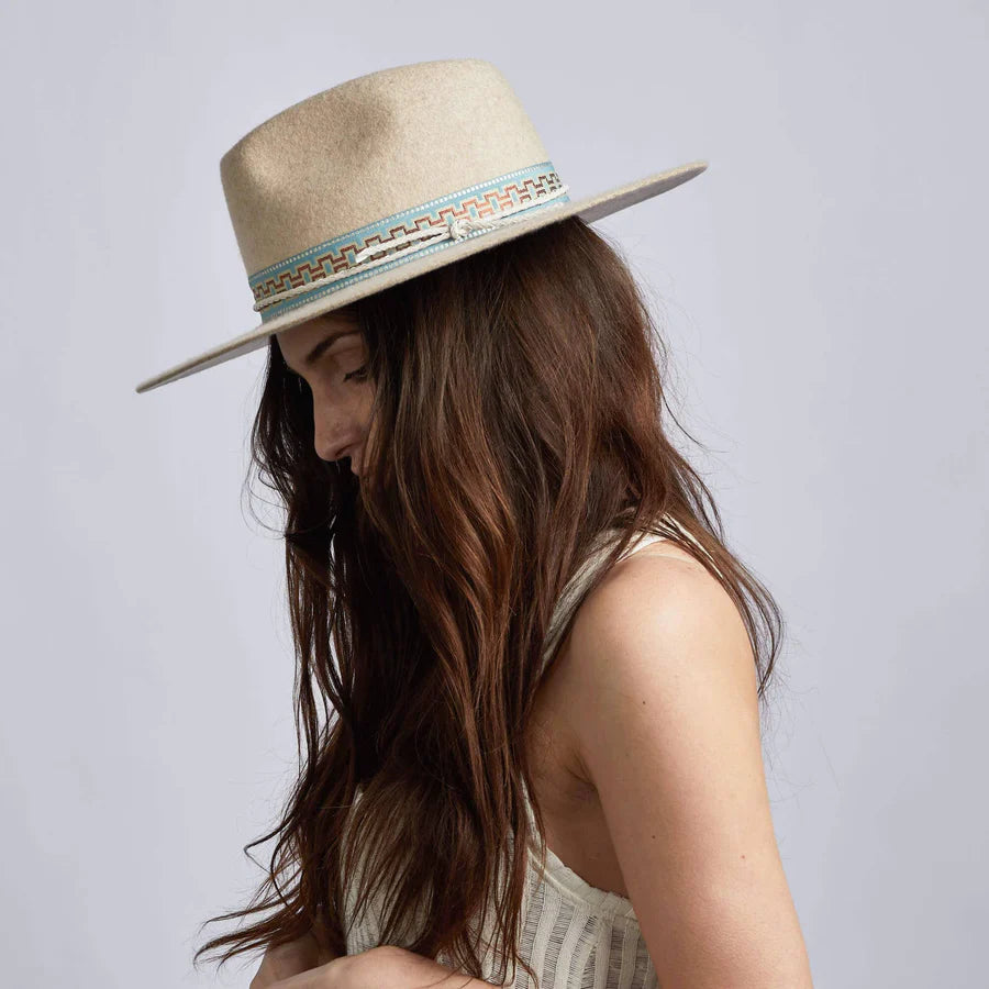 AMERICAN HAT MAKERS Maldives Moon Womens Wide Brim Felt Fedora Hat