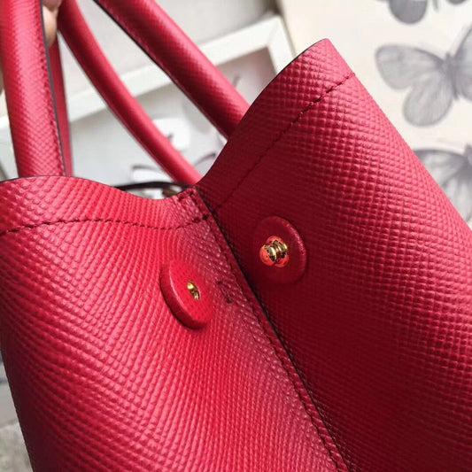 Prada Odette Heart Bag In Red Saffiano Leather – Bagsers