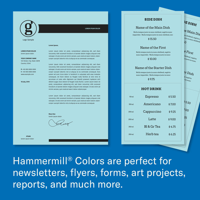Hammermill Colors Print Paper, 20lb, 8.5 x 11, Cream, 500/Ream
