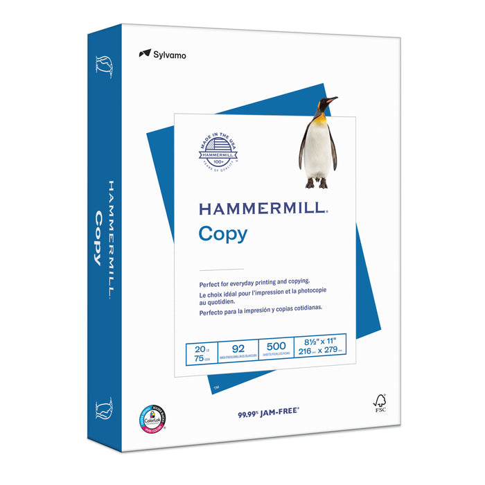 Hammermill® Copy Plus Print Paper, 92 Bright, 20 lb Bond Weight, 11 x 17,  White, 500 Sheets/Ream, 5 Reams/Carton