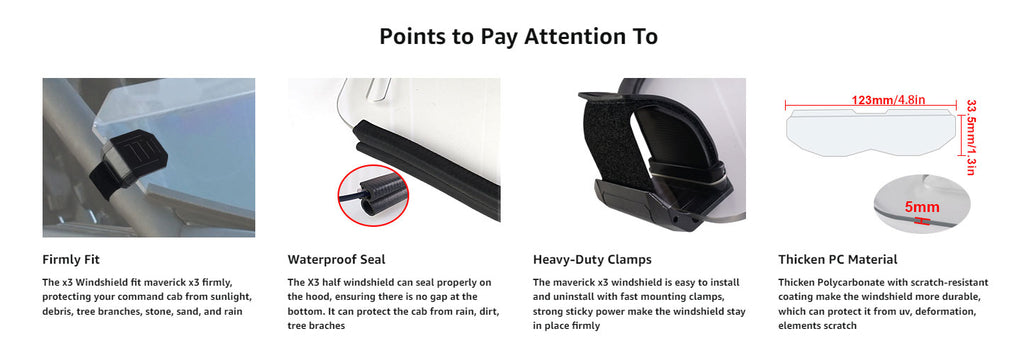 details of the can am x3 half windshield
