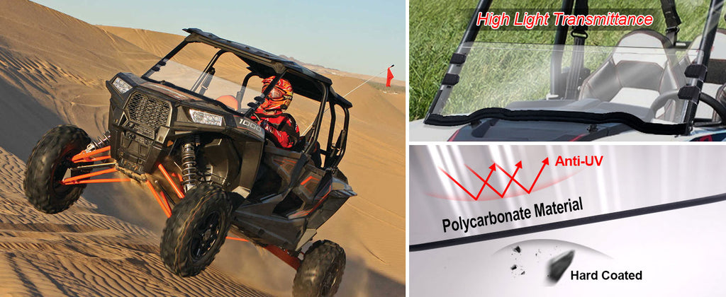 rzr half windshield features