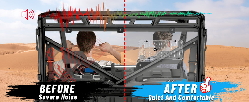 ranger 1000 vented rear windshield reduce noise