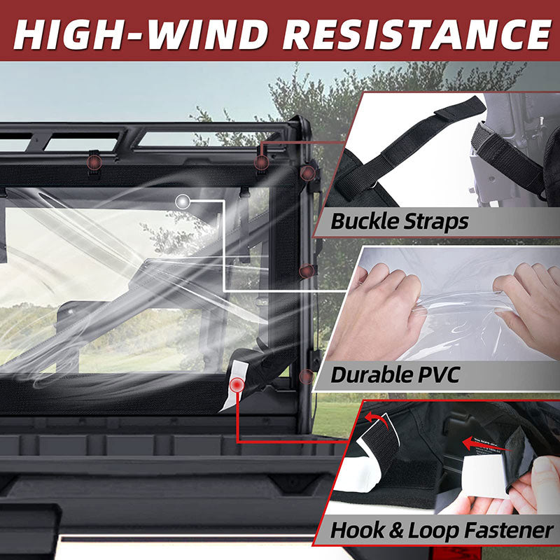 high wind resistance for ranger soft rear windshield