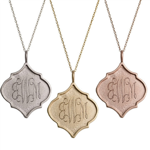 14kt Gold Crest Monogram Necklace – Gemma Collection