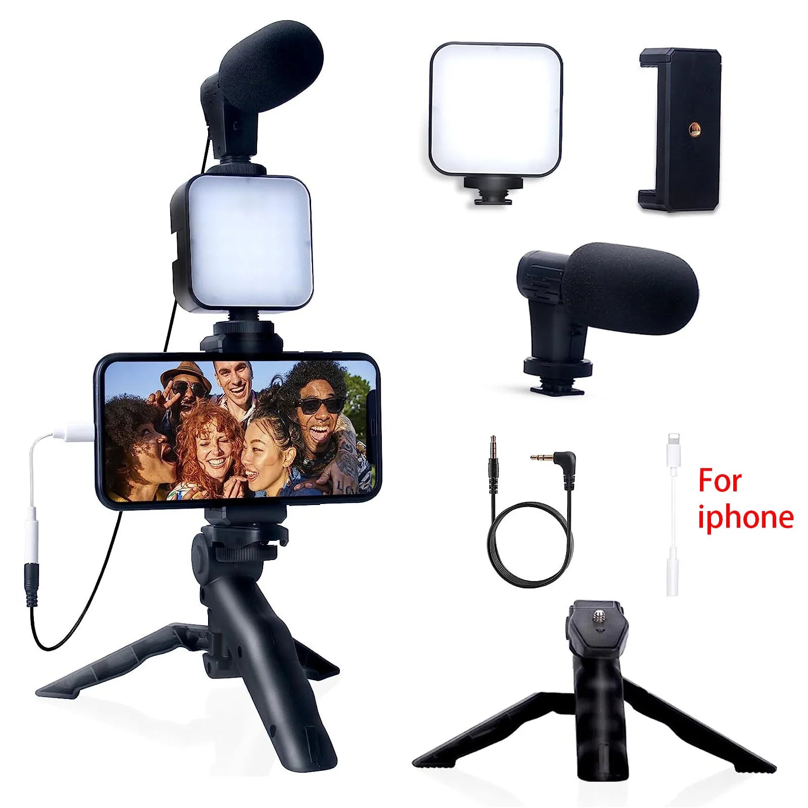 Product Image for Skorter | Smartphone Vlogging Kit Tripod, Mini Microphone - Starter Vlog Setup, NO Remote for iphone