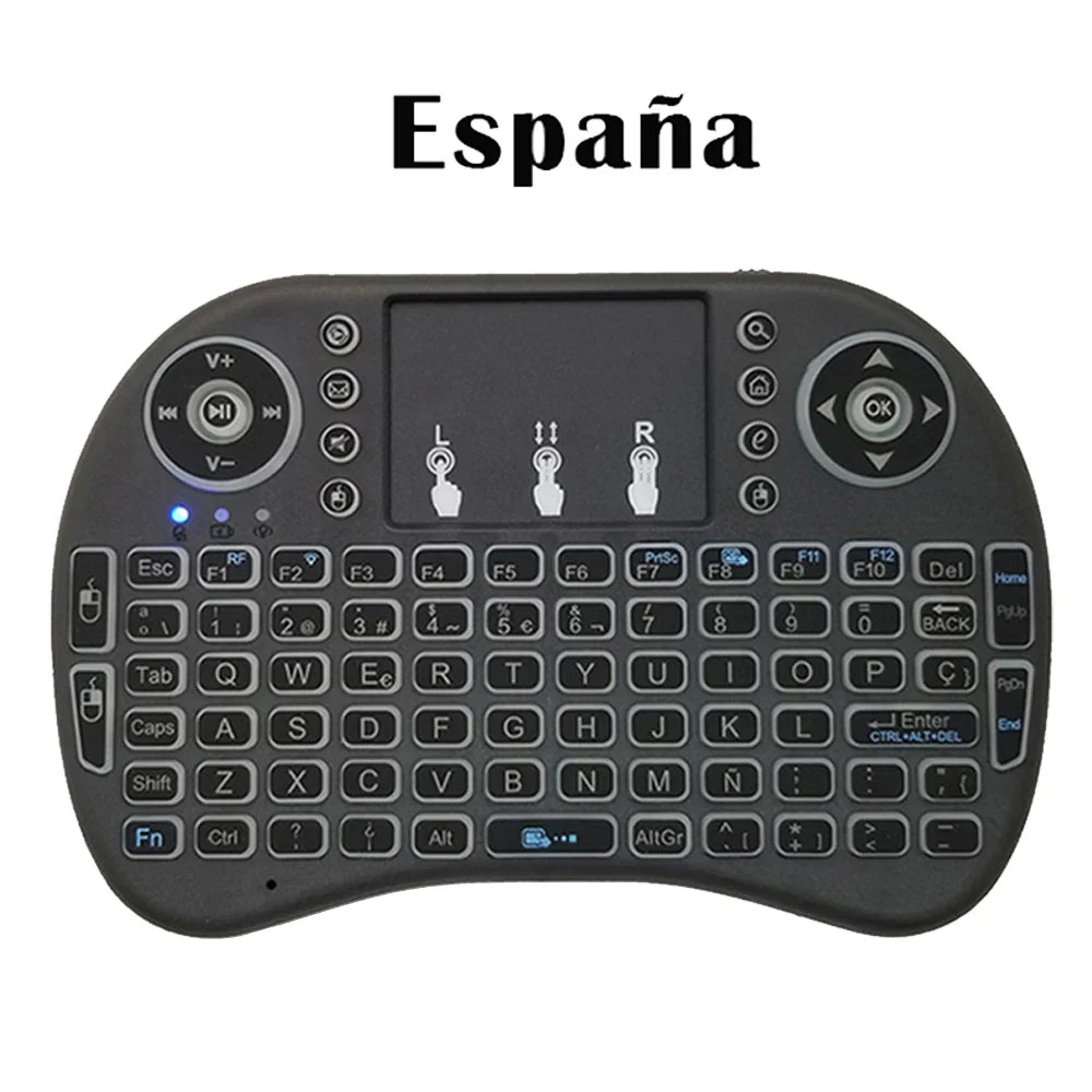 Product Image for Skorter | i8 Backlit Mini Wireless Keyboard, Spanish / Lithium Version