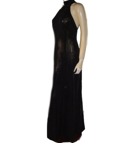 GORGEOUS ST. JOHN COUTURE BY MARIE GRAY BLACK PAILLETTES EVENING GOWN ...