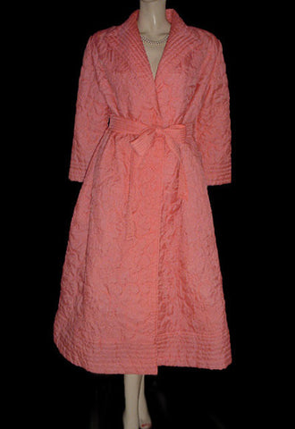 *BEAUTIFUL LUXURIOUS VINTAGE '60s SILKY QUILTED ROBE MADE IN HONG KONG ...