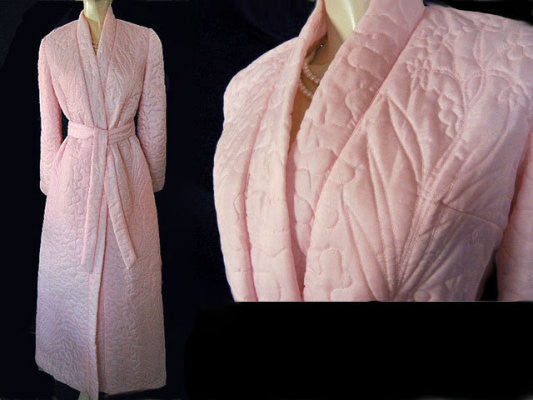 *BEAUTIFUL LUXURIOUS VINTAGE I. MAGNIN SILKY QUILTED ROBE MADE IN HONG ...