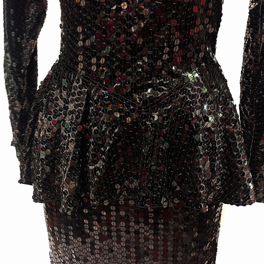 glitter peplum dress