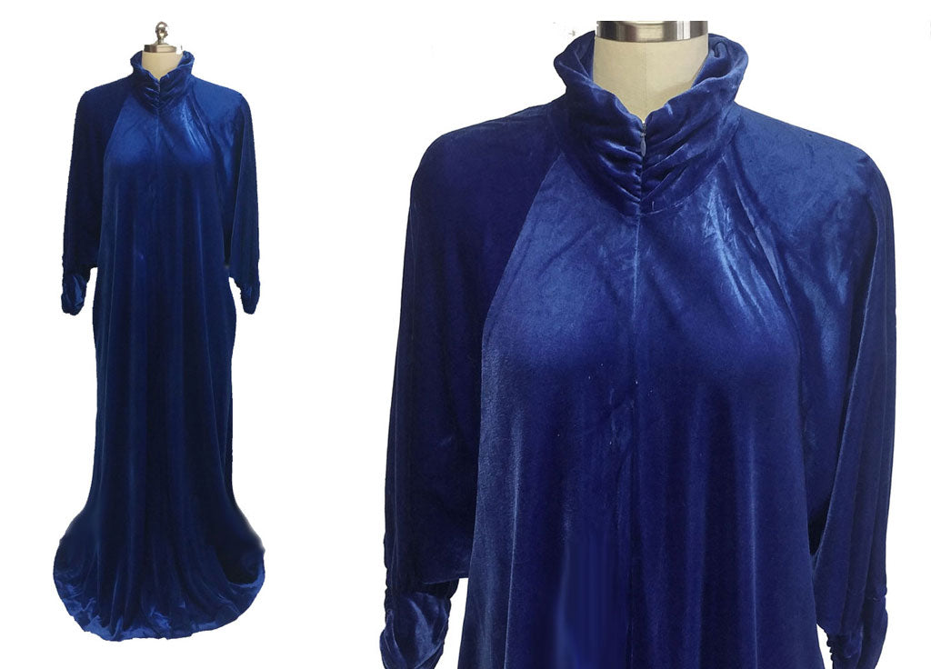 *VINTAGE KEYLOUN LUXURIOUS PANNE VELVET RUCHED DRESSING GOWN IN A FABU ...