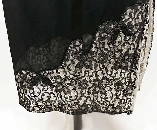 VINTAGE '50s PENNY DALE ILLUSION HALF SLIP WITH EXQUISITE LACE & APPLI ...