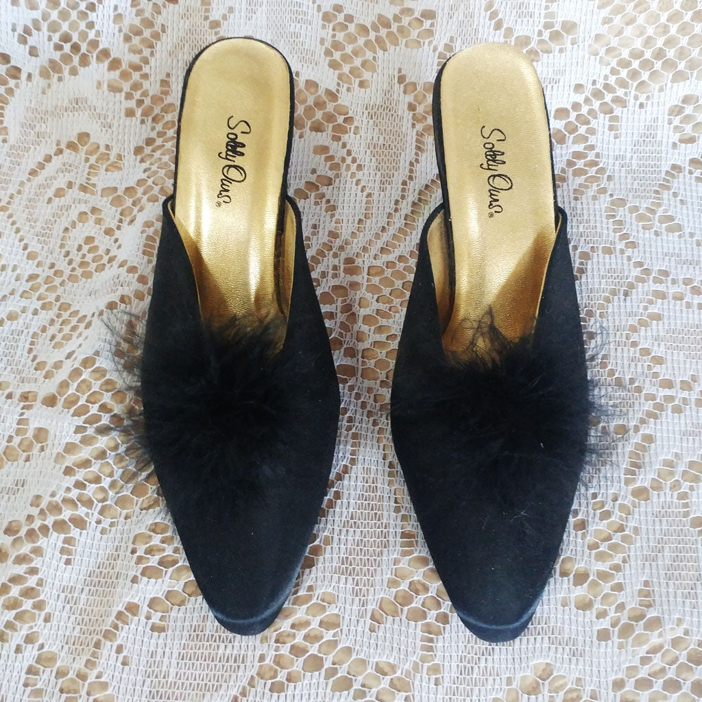 black bedroom slippers