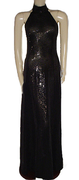 GORGEOUS ST. JOHN COUTURE BY MARIE GRAY BLACK PAILLETTES EVENING GOWN ...