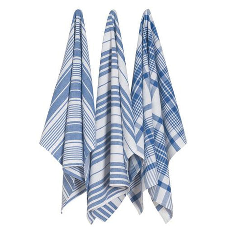 blue and white dish towels