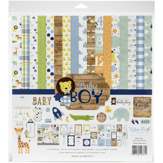 Baby Boy 12 x 12 paperpack  scrapbooking papers - Kinjal Creation