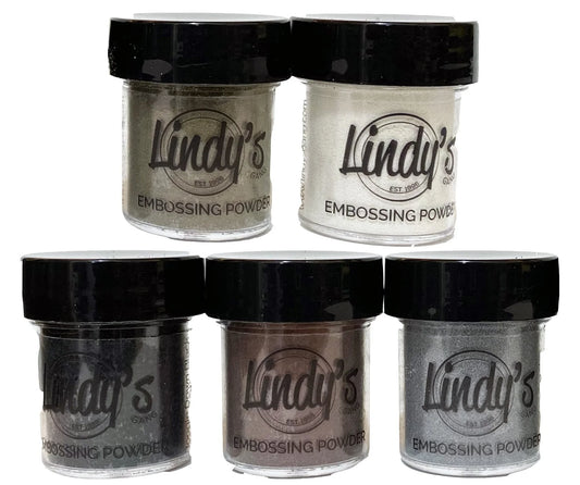 Lindy's Stamp Gang 2 Tone Embossing Powders .5oz 5/Pkg Metal Maniacs