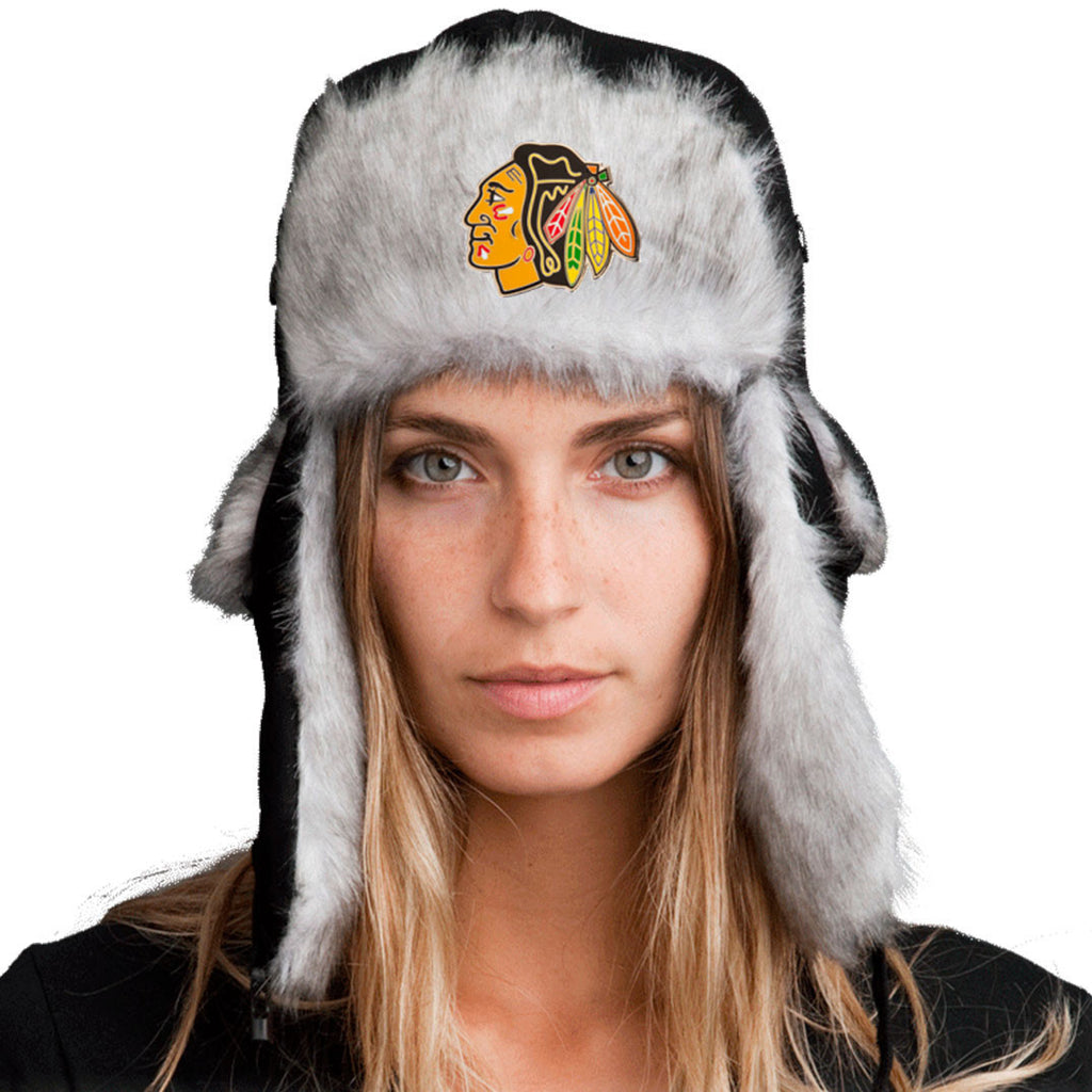 blackhawks trapper hat