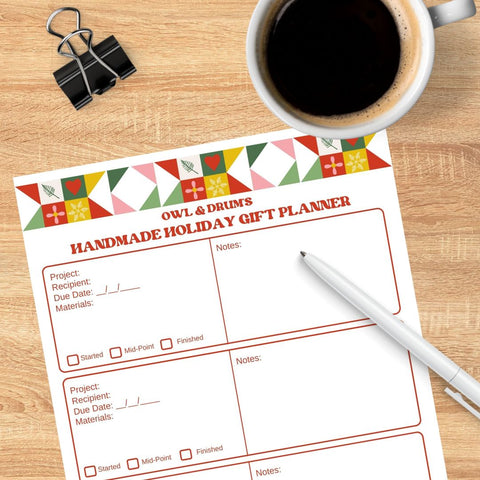 handmade holiday gift planner