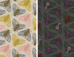 bees magic forest by sarah watts for cotton + steel fabrics