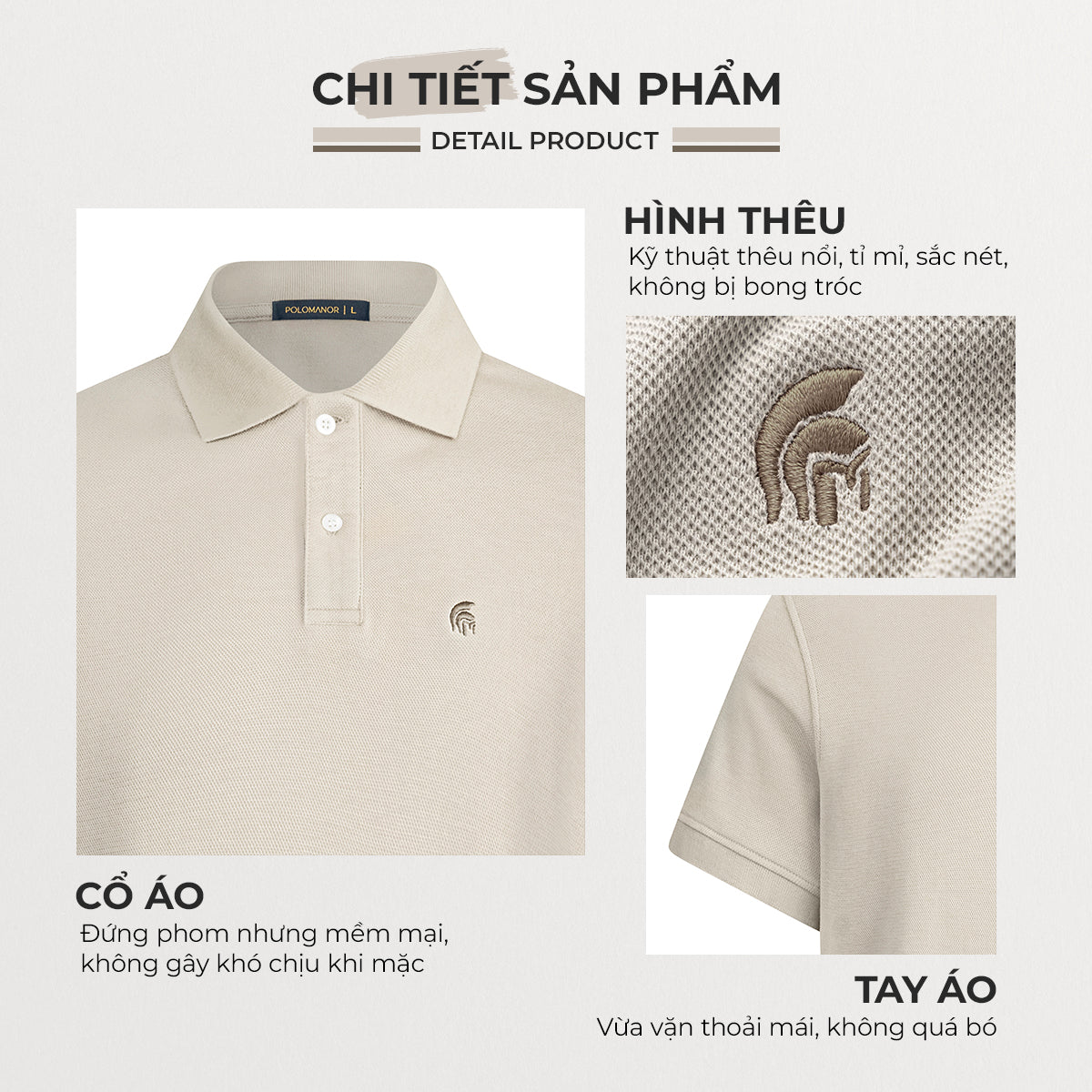 Áo Polo Nam Symbol Màu Be và thông tin chi tiết