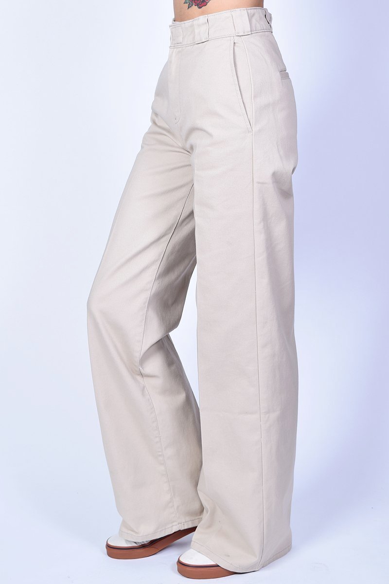 Khaki Wide Leg Work Pants by Dickies Girl